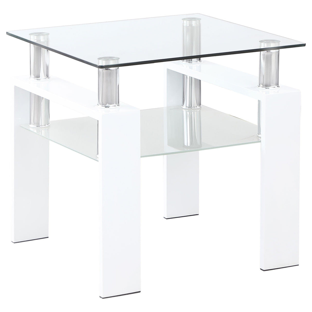 Dyer White 2-Piece Rectangular Coffee and End Table Set by Coaster at Eve Furniture