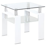 Dyer White 2-Piece Rectangular Coffee and End Table Set by Coaster at Eve Furniture