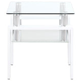 Dyer White 2-Piece Rectangular Coffee and End Table Set by Coaster at Eve Furniture