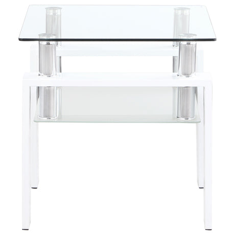 Dyer White 2-Piece Rectangular Coffee and End Table Set by Coaster at Eve Furniture