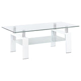 Dyer White 2-Piece Rectangular Coffee and End Table Set by Coaster at Eve Furniture
