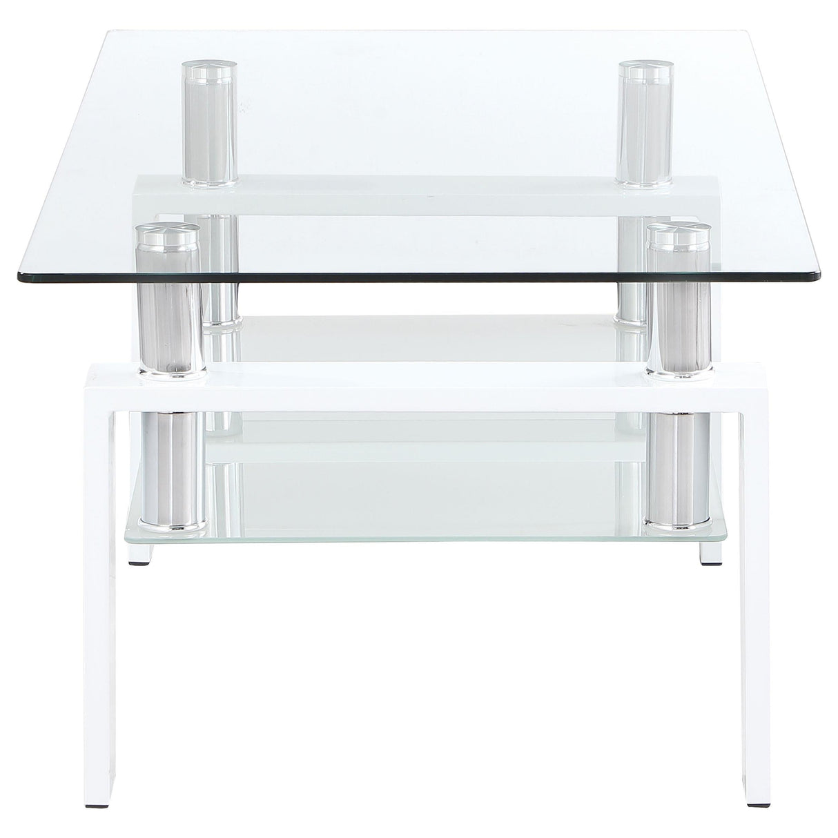 Dyer White 2-Piece Rectangular Coffee and End Table Set by Coaster at Eve Furniture