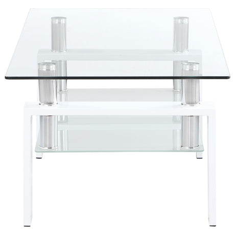 Dyer White 2-Piece Rectangular Coffee and End Table Set by Coaster at Eve Furniture