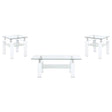 Dyer White 3-Piece Rectangular Coffee and End Table Set by Coaster at Eve Furniture