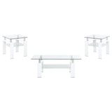 Dyer White 3-Piece Rectangular Coffee and End Table Set by Coaster at Eve Furniture