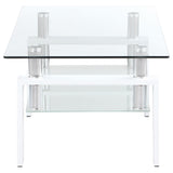 Dyer White 3-Piece Rectangular Coffee and End Table Set by Coaster at Eve Furniture