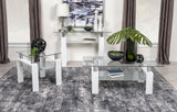 Dyer White Rectangular Glass Top Sofa Table With Shelf by Coaster at Eve Furniture