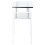 Dyer White Rectangular Glass Top Sofa Table With Shelf by Coaster at Eve Furniture