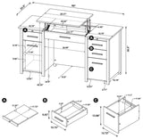 Dylan 4-Drawer Lift Top Office Desk