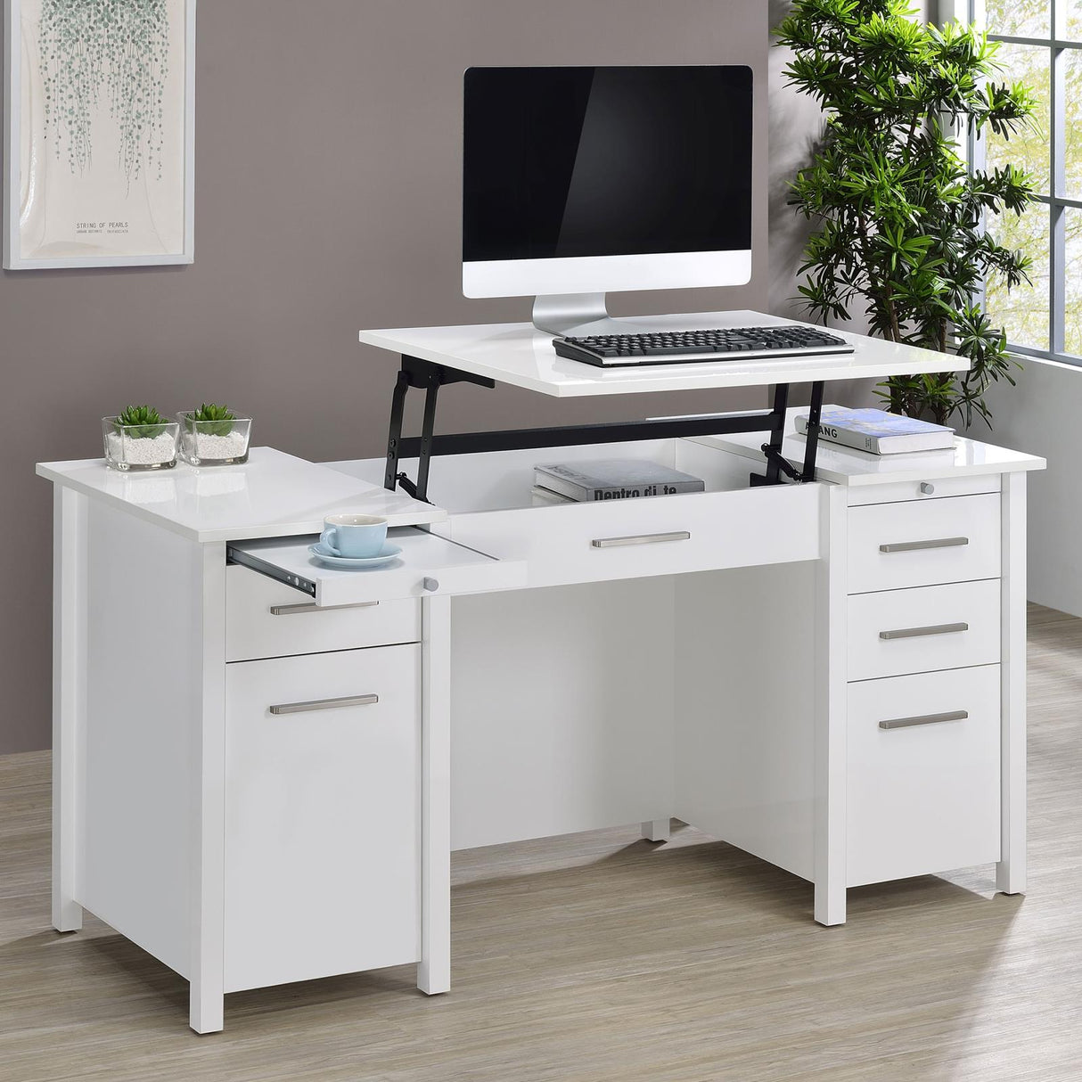 Dylan 4-Drawer Lift Top Office Desk