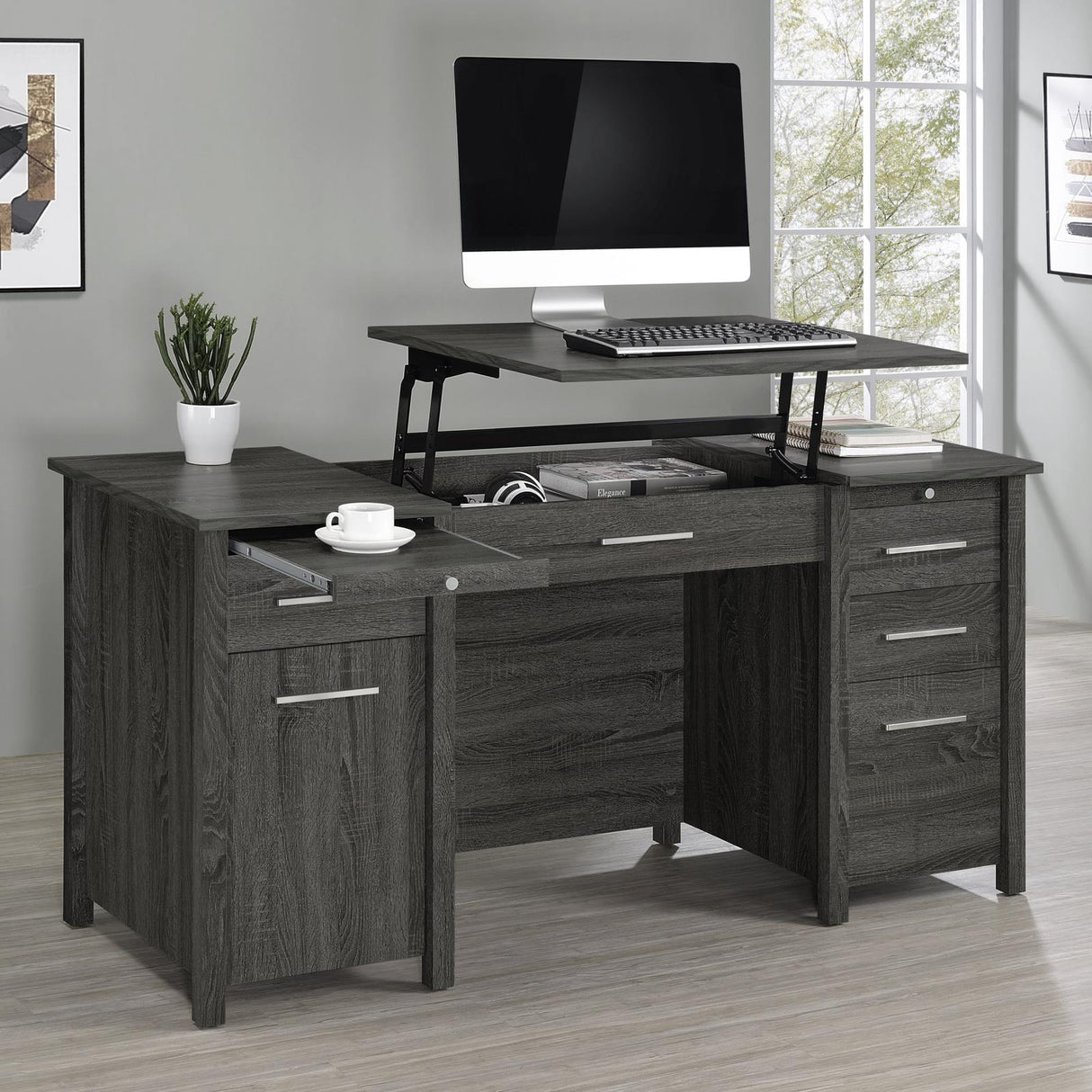 Dylan 4-Drawer Lift Top Office Desk