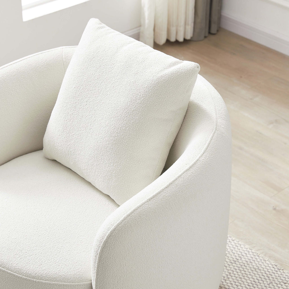 Dylan Beige Boucle Lounge Chair by Ashcroft Furniture at Eve Furniture