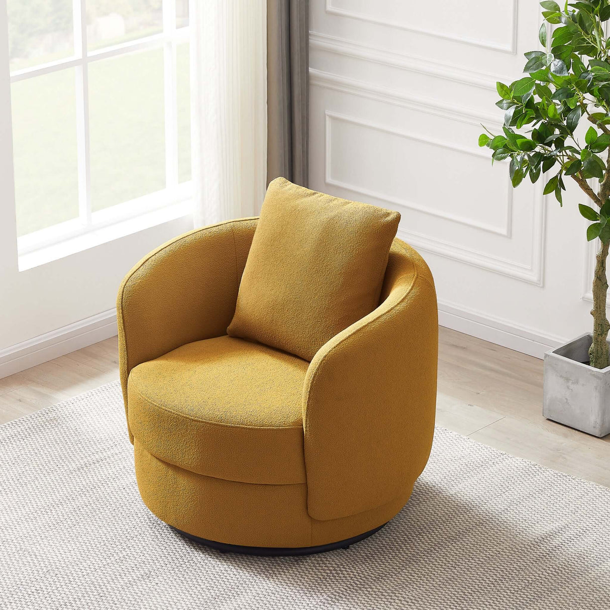 Dylan Boucle Lounge Chair Dark Yellow