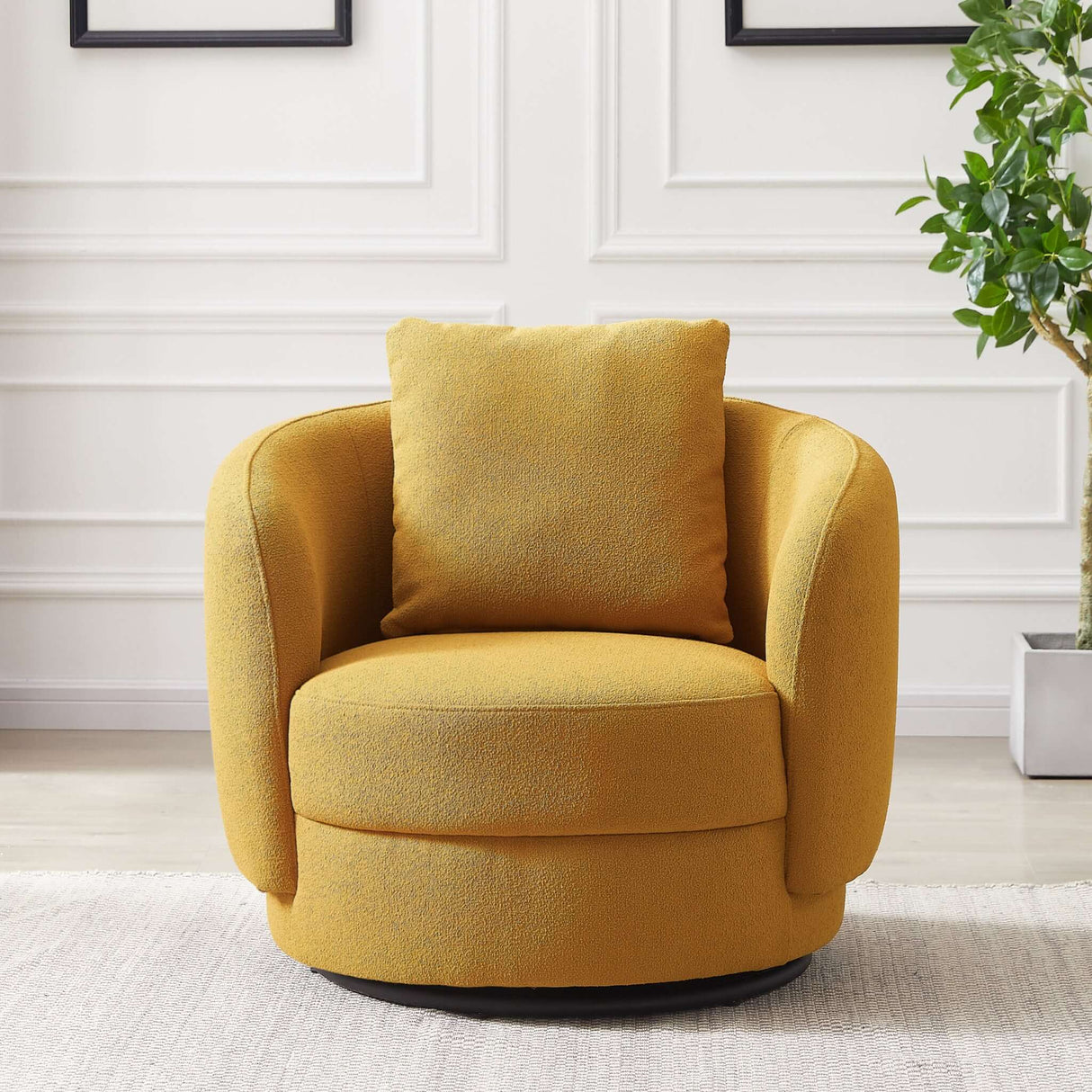 Dylan Boucle Lounge Chair Dark Yellow