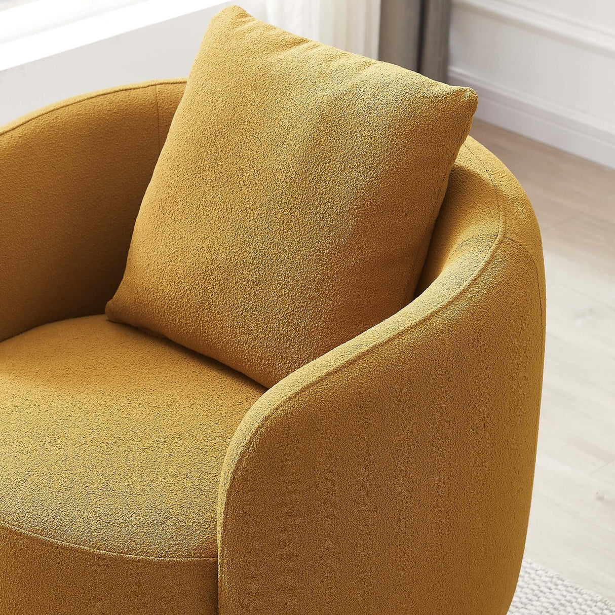 Dylan Gold Boucle Lounge Chair by Ashcroft Furniture at Eve Furniture