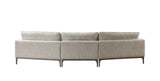 Dylan Ivory Linen 3-Piece Curved 126" Sectional with Ottoman