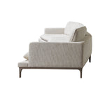 Dylan Ivory Linen 3-Piece Curved 126" Sectional with Ottoman