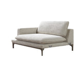 Dylan Ivory Linen 3-Piece Curved 126" Sectional with Ottoman