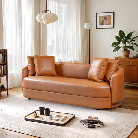 Dylan Modern Cognac Leather Sofa by Ashcroft Furniture at Eve Furniture