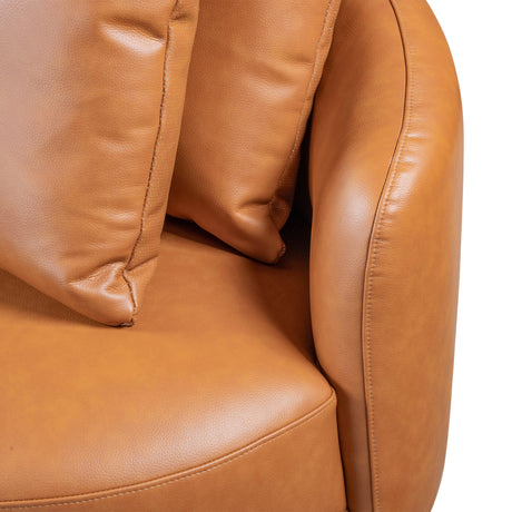 Dylan Modern Cognac Leather Sofa by Ashcroft Furniture at Eve Furniture