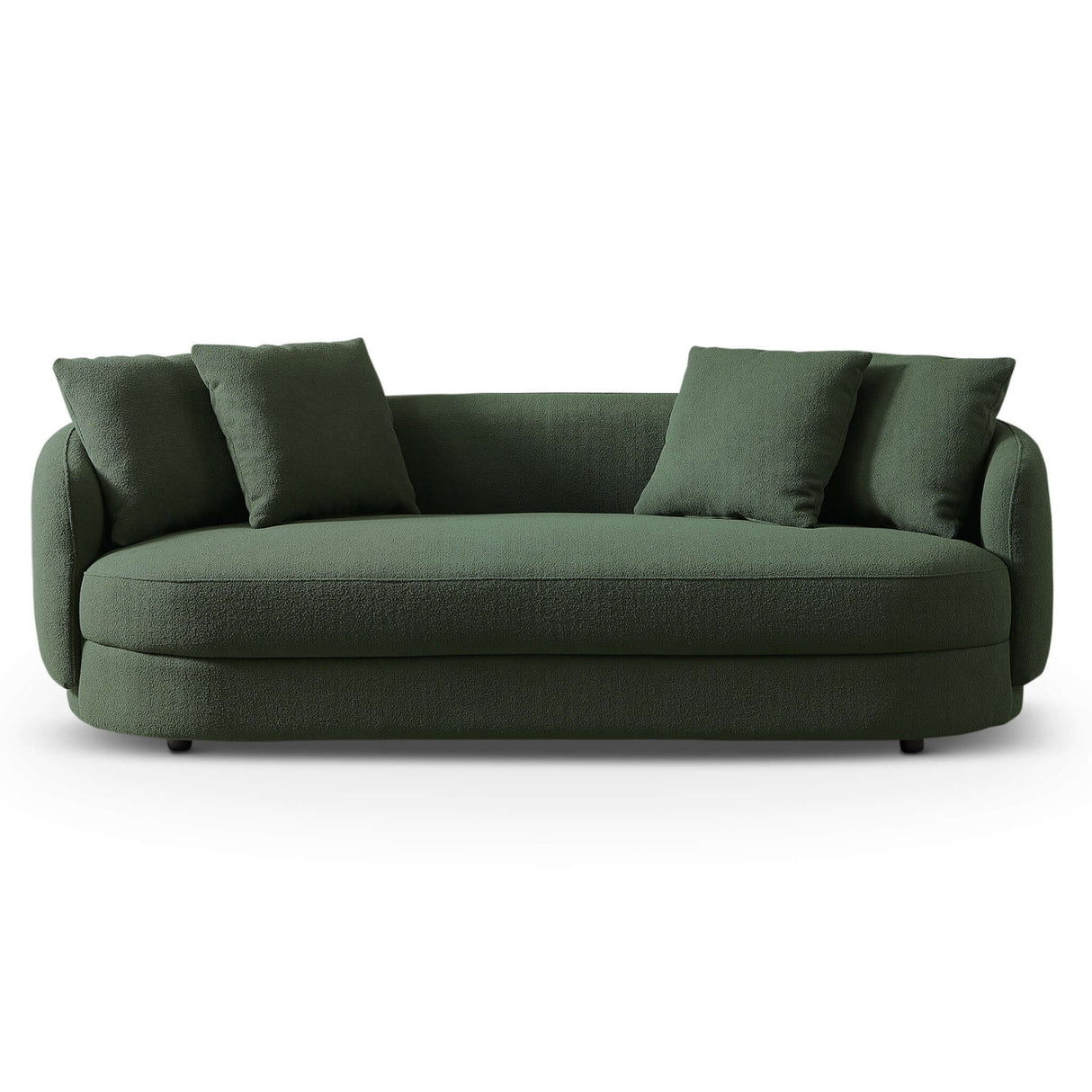 Curved boucle sofa