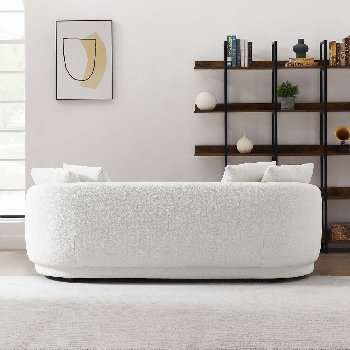 Boucle curved sofa