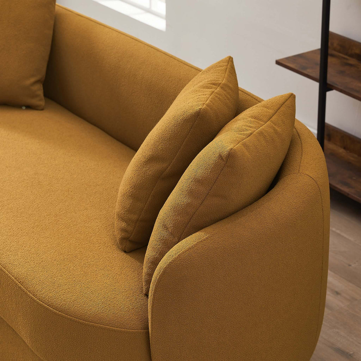 Dylan Modern French Boucle Sofa Dark Yellow Boucle