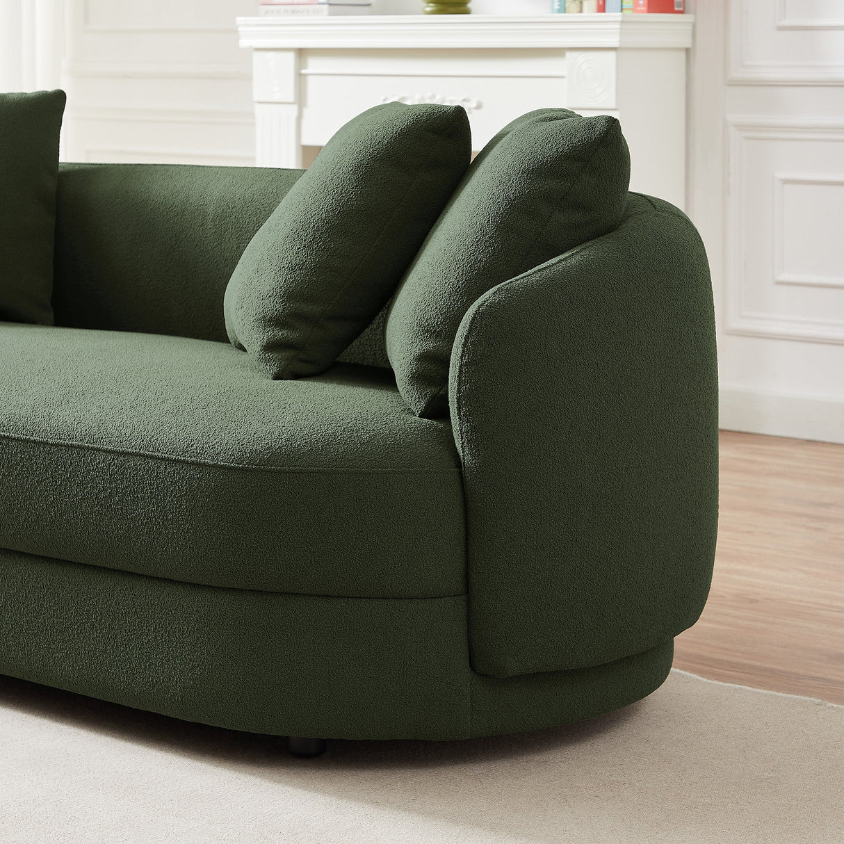 Dylan Modern French Olive Green Boucle Sofa by Ashcroft Furniture at Eve Furniture