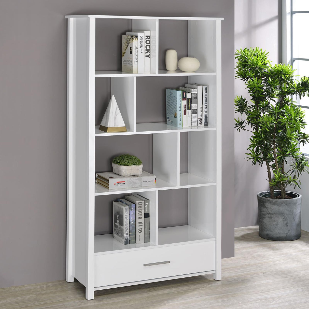 Dylan Rectangular 8-Shelf Bookcase