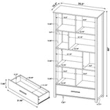 Dylan Rectangular 8-Shelf Bookcase by Coaster at Eve Furniture