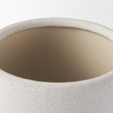 Dylan Small Textured Off White w/ Handles Ceramic Vase by Mercana at Eve Furniture
