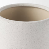 Dylan Small Textured Off White w/ Handles Ceramic Vase by Mercana at Eve Furniture