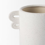 Dylan Small Textured Off White w/ Handles Ceramic Vase by Mercana at Eve Furniture