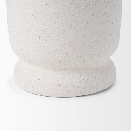 Dylan Small Textured Off White w/ Handles Ceramic Vase by Mercana at Eve Furniture