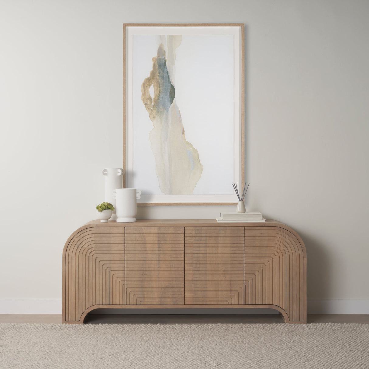 Dylan Small Textured Off White w/ Handles Ceramic Vase by Mercana at Eve Furniture
