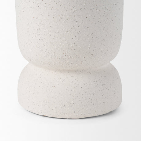 Dylan Tall Textured Off White w/ Handles Ceramic Vase by Mercana at Eve Furniture