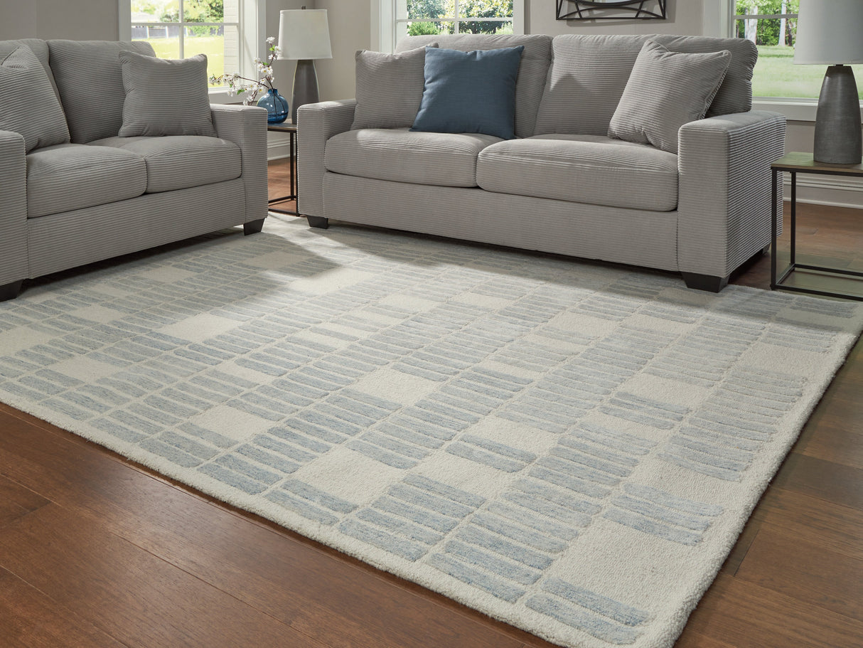 Dylanton Ivory/Blue Large Rug by Ashley at Eve Furniture