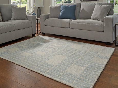 Dylanton Ivory/Blue Medium Rug by Ashley at Eve Furniture