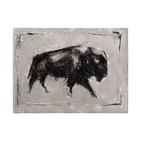 Dynamic Bison I by Ethan Harper a Hand Embellished Textured Canvas by Mercana at Eve Furniture