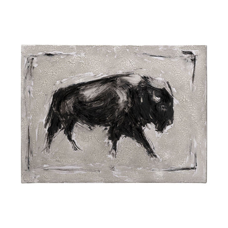 Dynamic Bison I by Ethan Harper a Hand Embellished Textured Canvas by Mercana at Eve Furniture