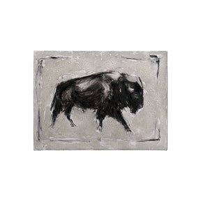 Dynamic Bison I by Ethan Harper a Hand Embellished Textured Canvas by Mercana at Eve Furniture