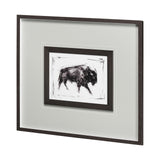 Dynamic Bison I by Ethan Harper a Hand Embellished Textured Framed Art Print Matted under Glass by Mercana at Eve Furniture