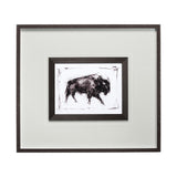 Dynamic Bison I by Ethan Harper a Hand Embellished Textured Framed Art Print Matted under Glass by Mercana at Eve Furniture