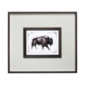 Dynamic Bison I by Ethan Harper a Hand Embellished Textured Framed Art Print Matted under Glass by Mercana at Eve Furniture
