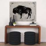 Dynamic Bison II by Ethan Harper a Hand Embellished Textured Canvas by Mercana at Eve Furniture