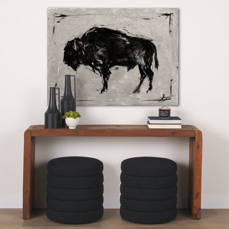 Dynamic Bison II by Ethan Harper a Hand Embellished Textured Canvas by Mercana at Eve Furniture