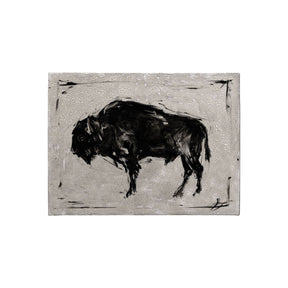 Dynamic Bison II by Ethan Harper a Hand Embellished Textured Canvas by Mercana at Eve Furniture