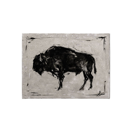 Dynamic Bison II by Ethan Harper a Hand Embellished Textured Canvas by Mercana at Eve Furniture