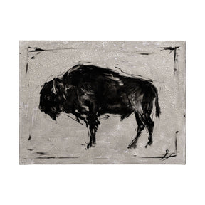 Dynamic Bison II by Ethan Harper a Hand Embellished Textured Canvas by Mercana at Eve Furniture
