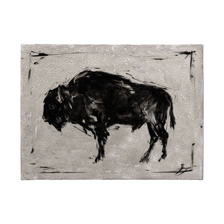 Dynamic Bison II by Ethan Harper a Hand Embellished Textured Canvas by Mercana at Eve Furniture